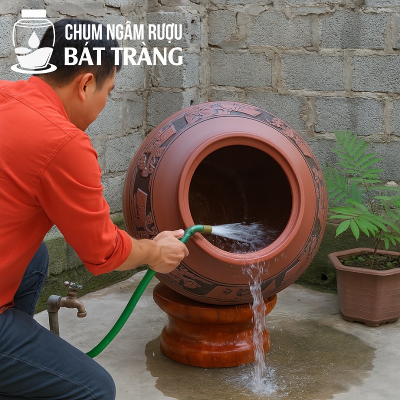 Vệ sinh chum rượu