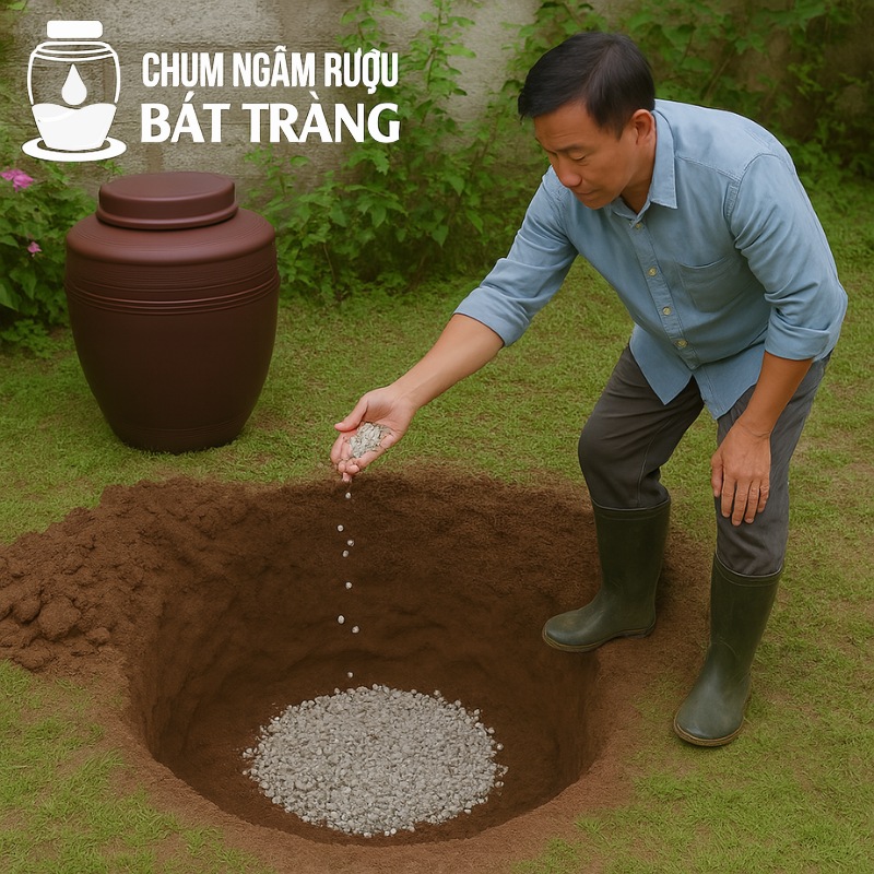 Đào hố hạ thổ chum rượu