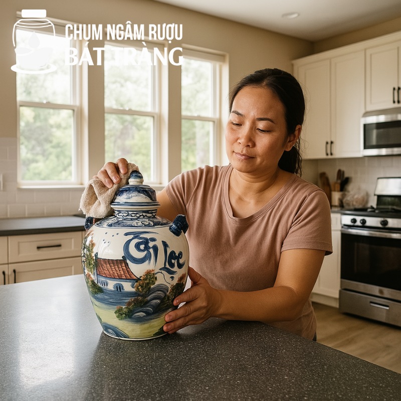 Mẹo vệ sinh chum rượu Bát Tràng