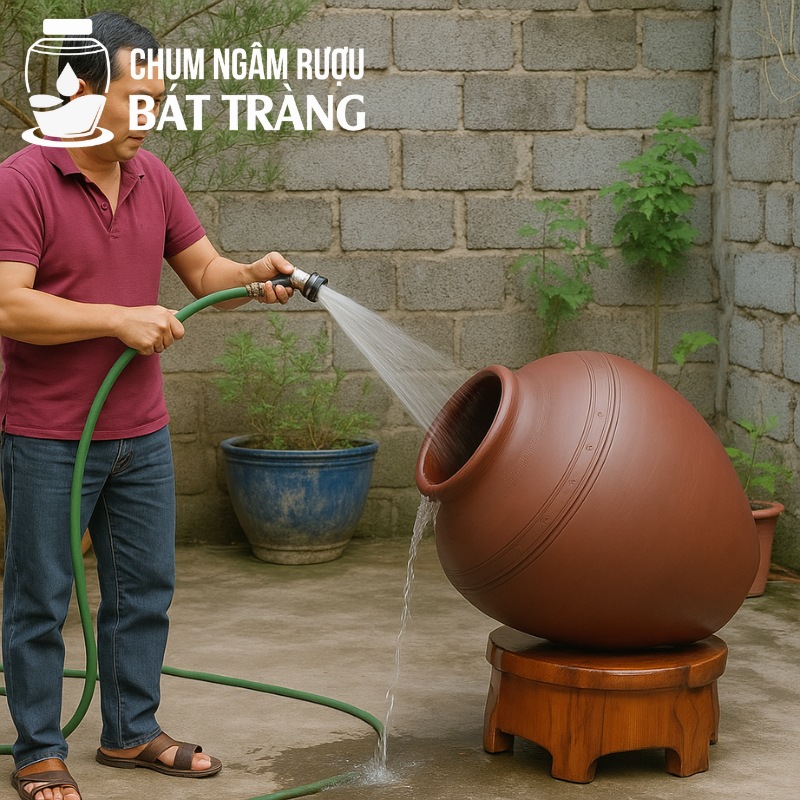 Vệ sinh chum rượu mới