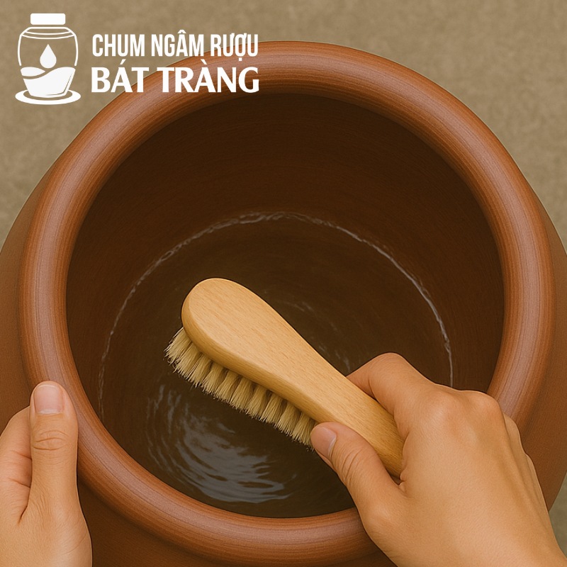 Vệ sinh chum rượu mới