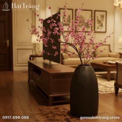 Góc sảnh văn phòng hiện đại tại Việt Nam, lọ ho...