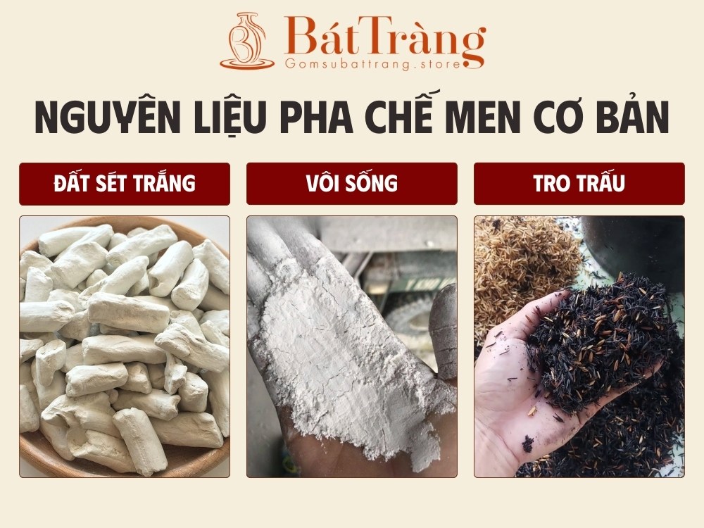 Các nguyên liệu pha chế men gốm Bát Tràng