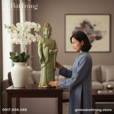 cận cảnh 1 người phụ nữ Việt Nam mặc pháp phục ...