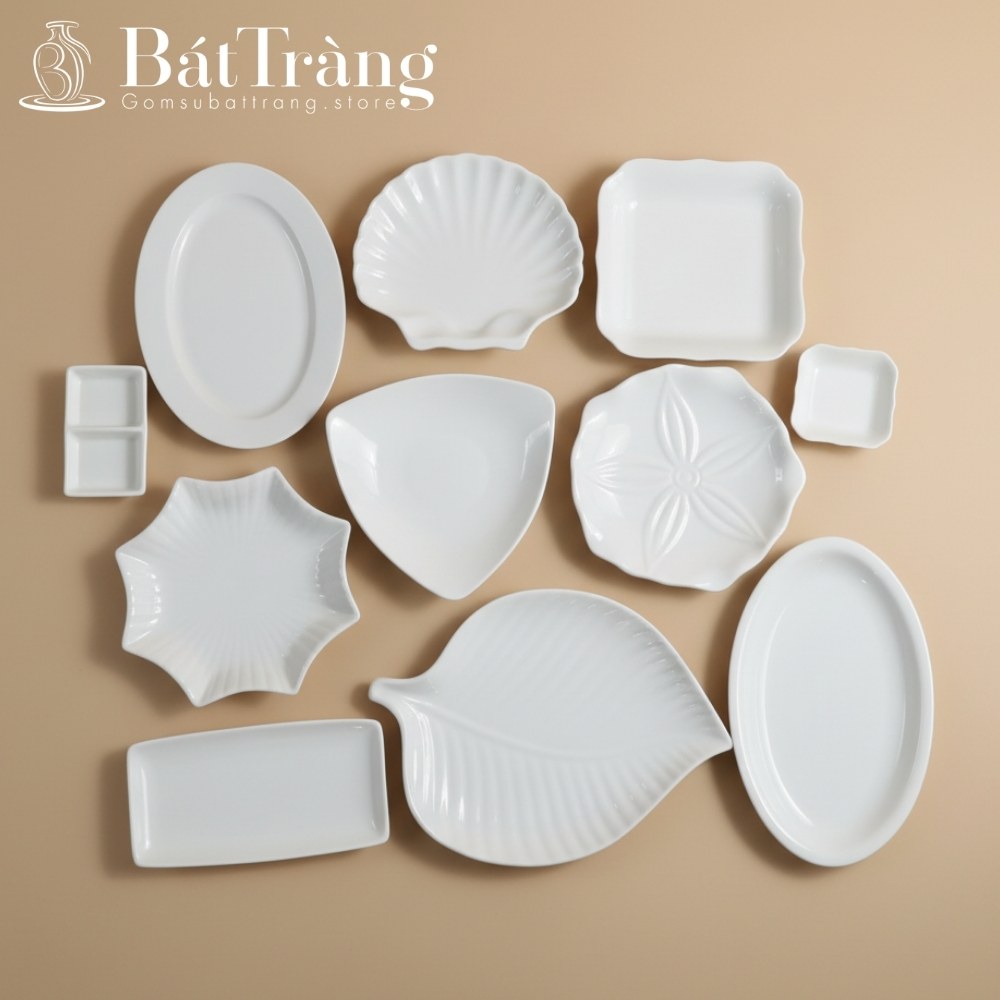 Bát đĩa sứ trắng