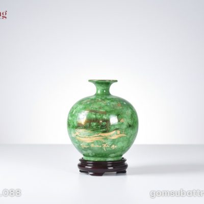 Bình hút lộc Thuận Buồm Xuôi Gió vân đá xanh lá ST-HL02