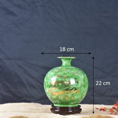 Kích thước Bình hút lộc Thuận Buồm Xuôi Gió vân đá xanh lá ST-HL02