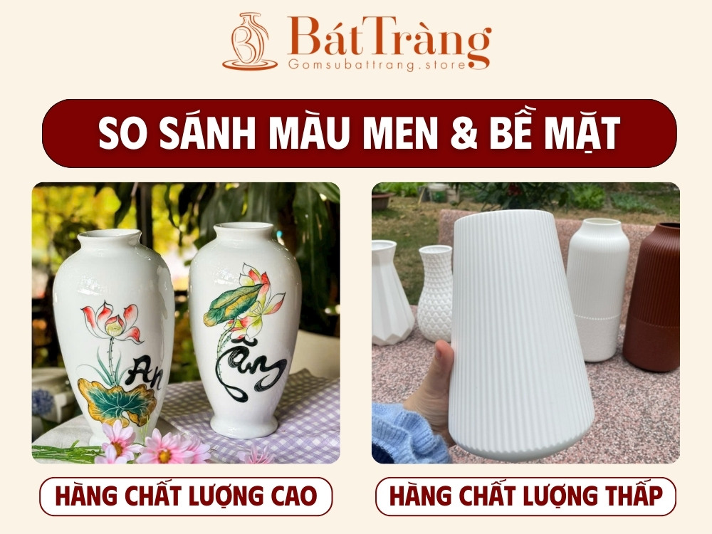 So sánh màu men của gốm sứ