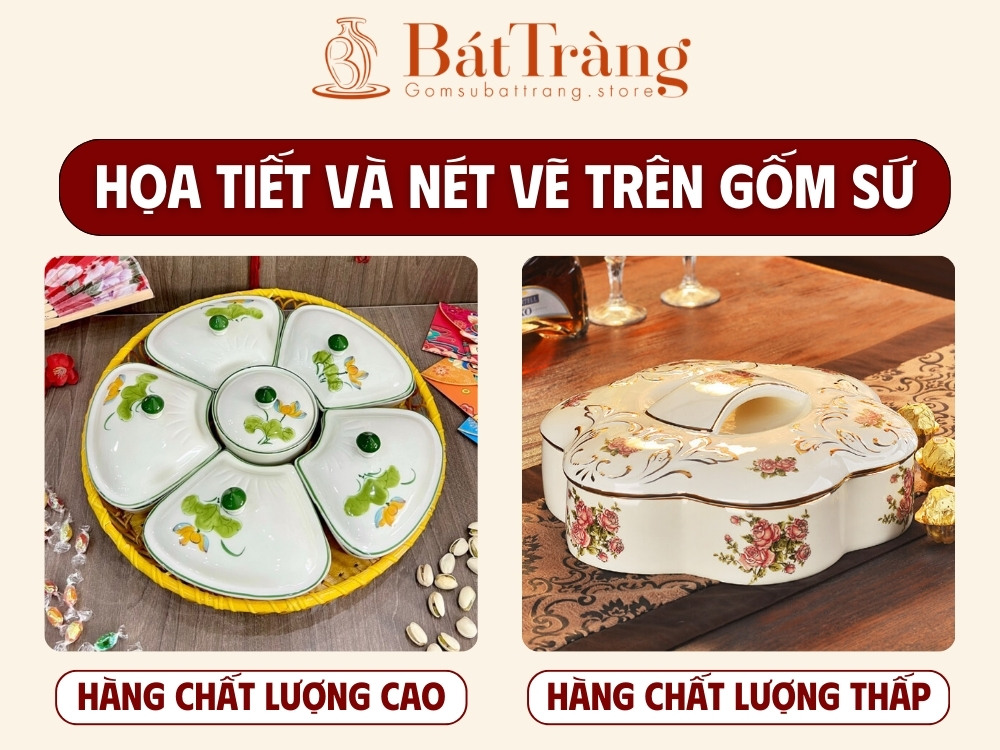 So sánh họa tiết trên gốm sứ