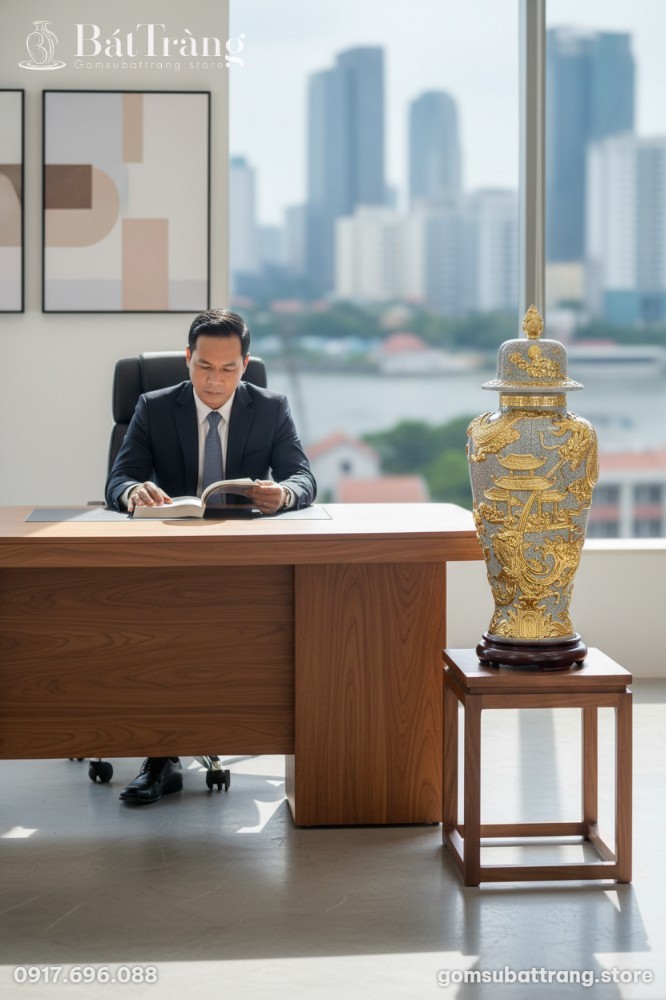 Trong văn phòng giám đốc hiện đại Việt Nam, chó...