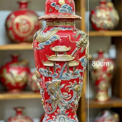 Kích thước Chóe thờ trang trí màu đỏ 