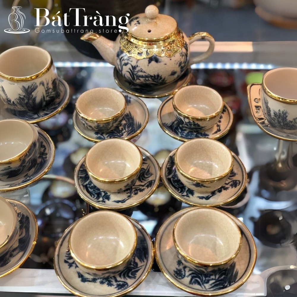 Ấm chén men rạn Bát Tràng