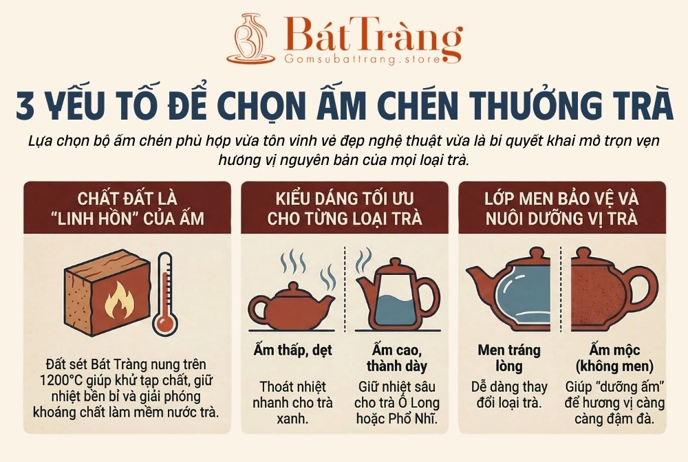 3 yếu tố chọn lựa ấm chén