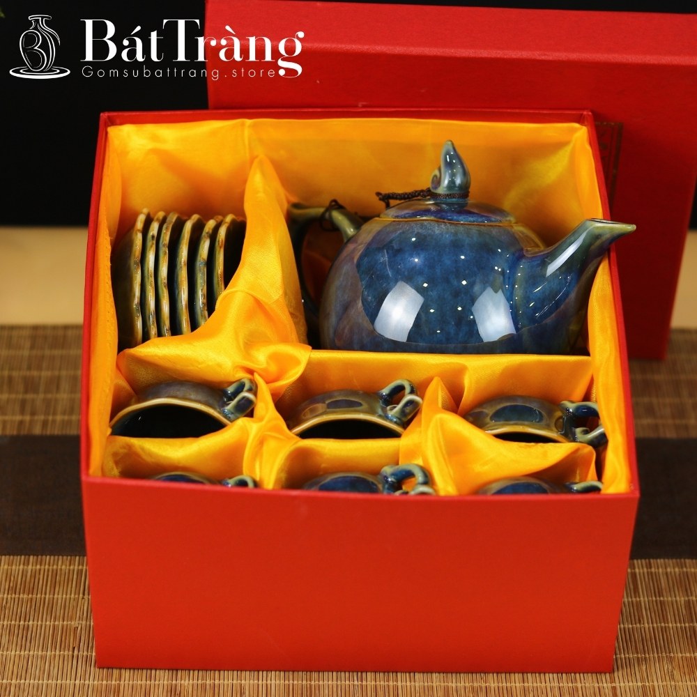 Bộ ấm chén trà Bát Tràng
