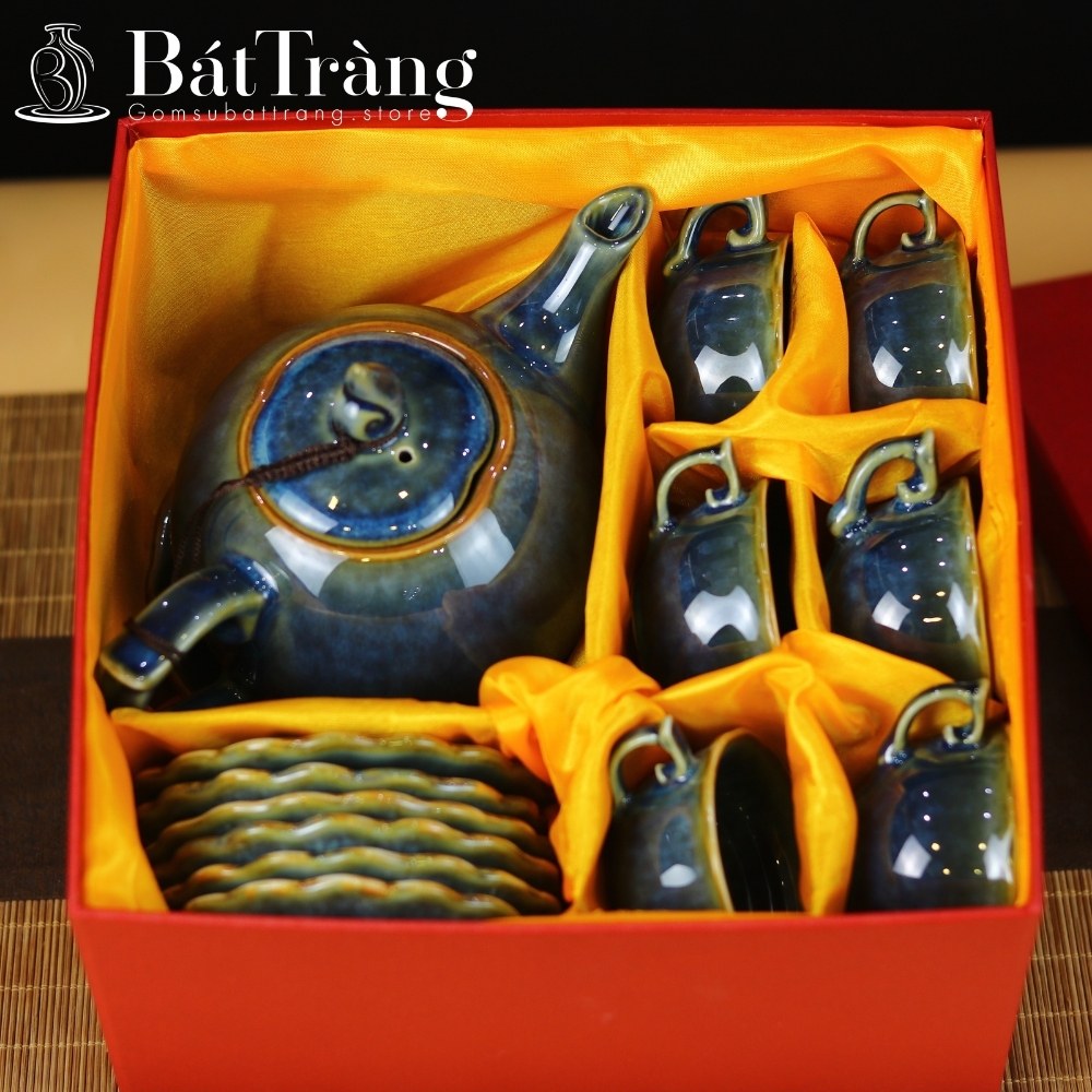 Bộ ấm chén trà Bát Tràng