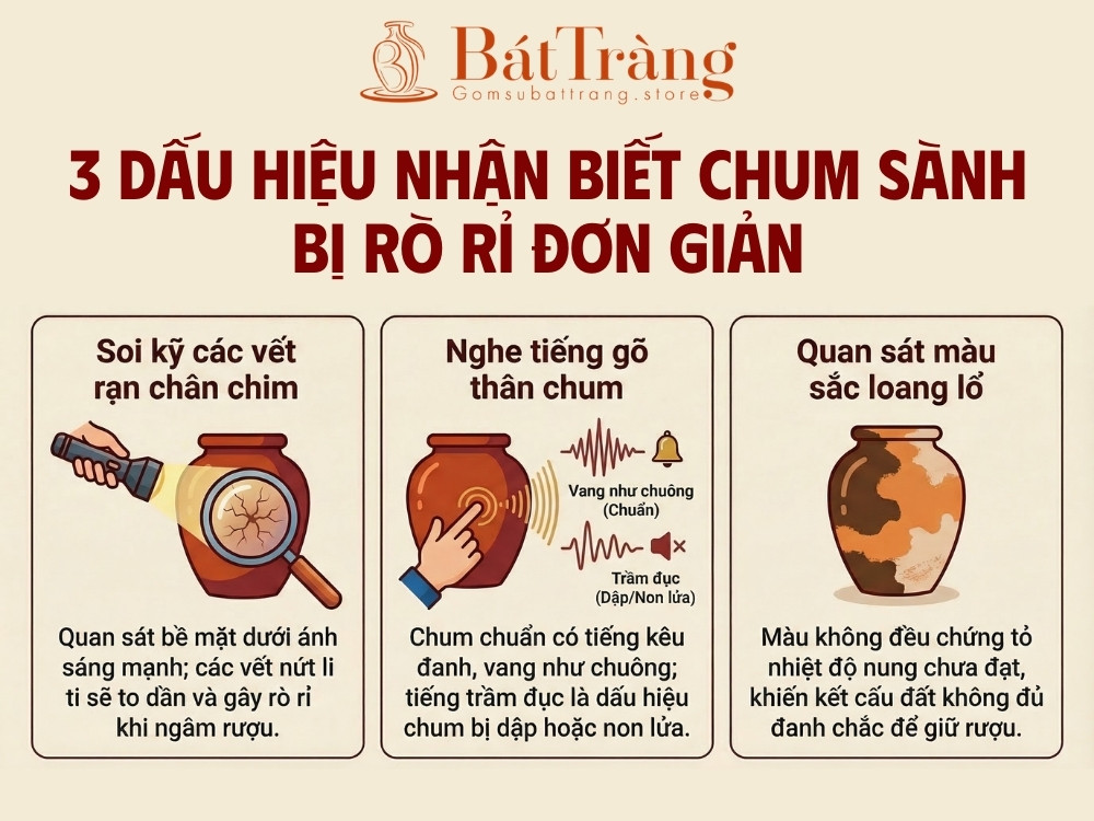 Các dấu hiệu nhận biết chum sành bị rò rỉ