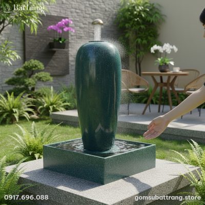 Cận cảnh chum nước men xanh ngọc galaxy Bát Trà...