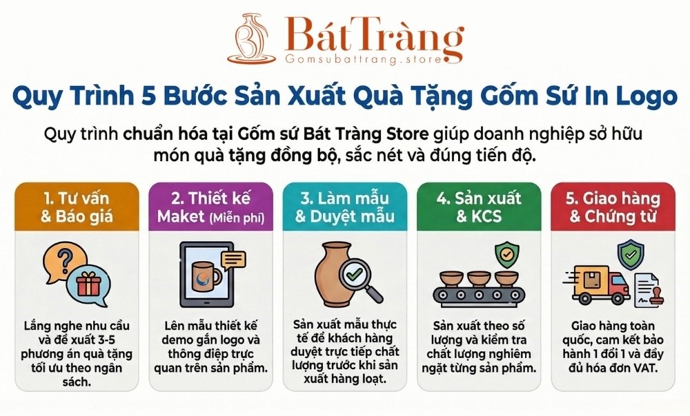 Quy trình 5 bước in ấn logo quà tặng