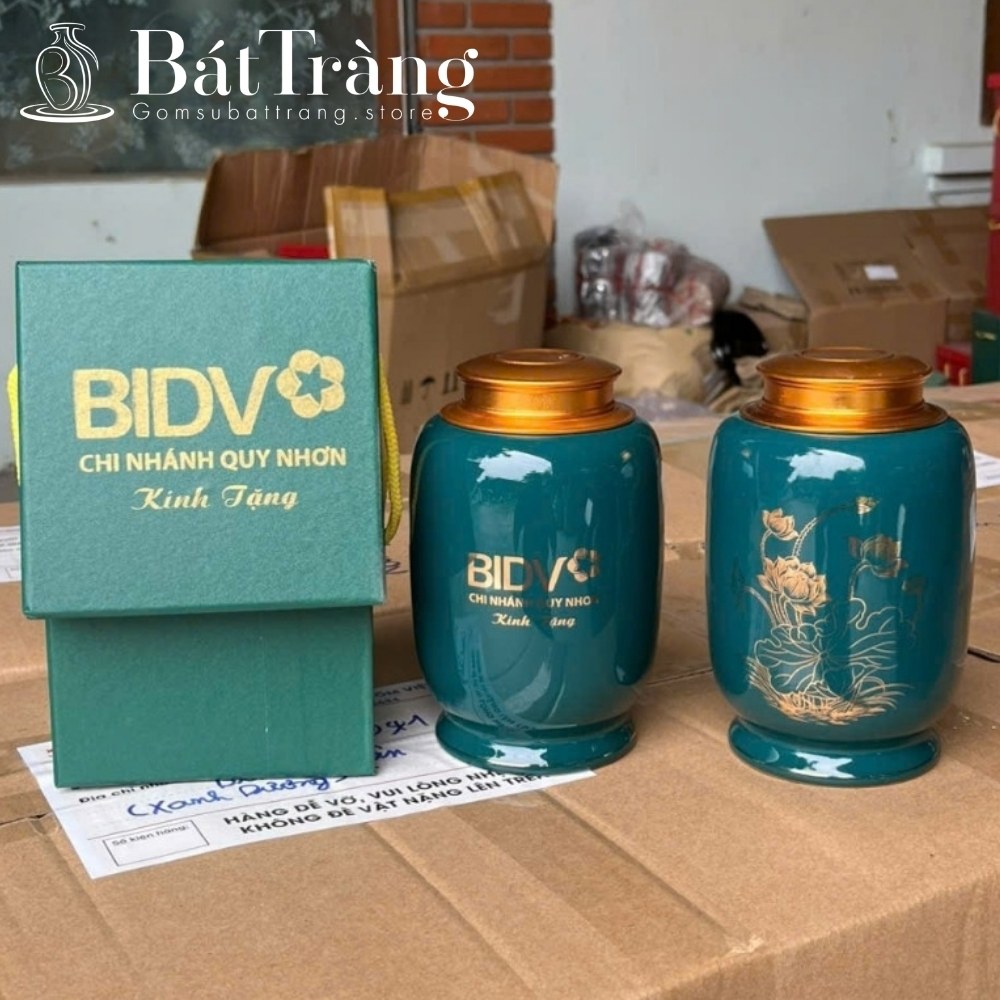 Hũ đựng trà in logo quà tặng