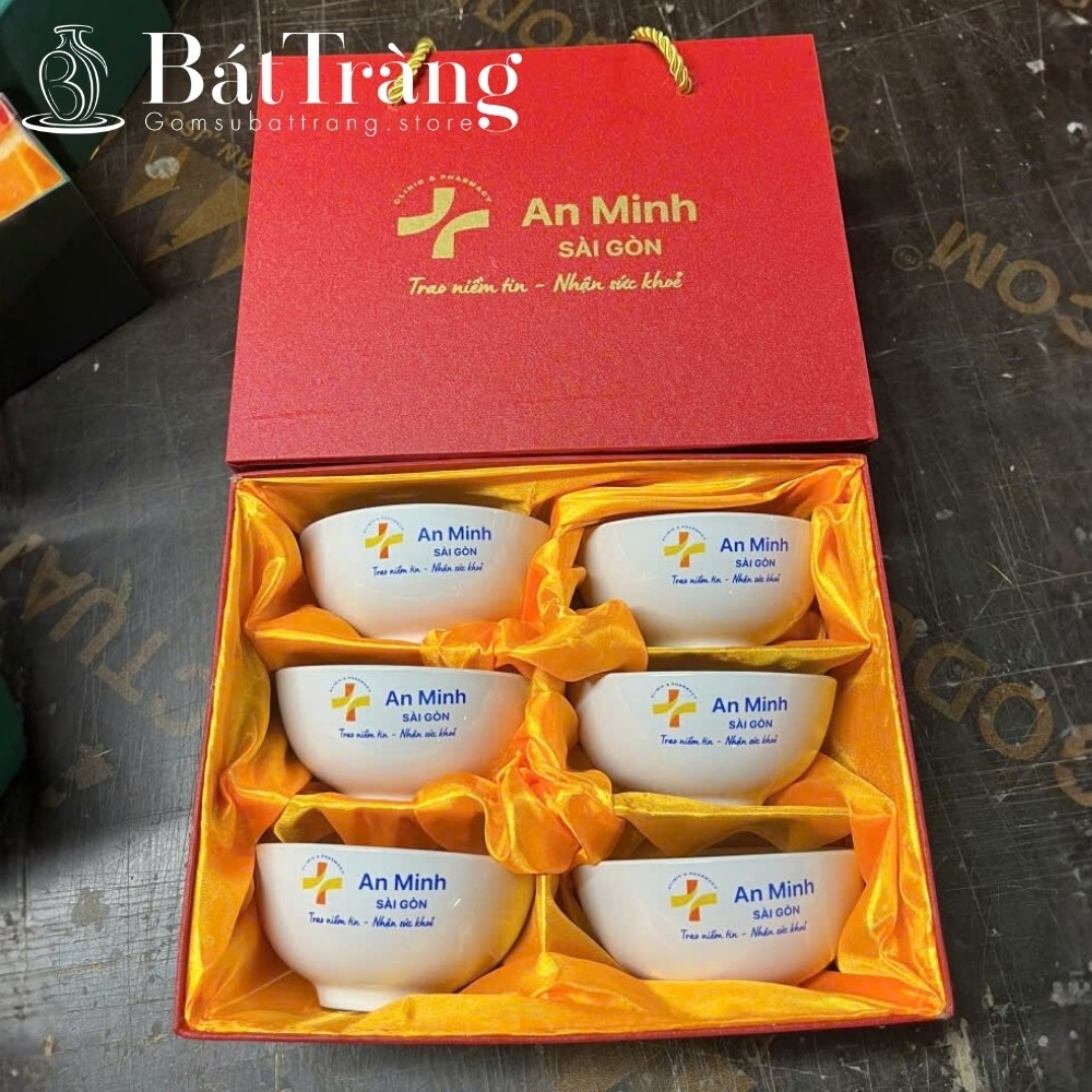 Bộ bát đĩa quà tặng in logo