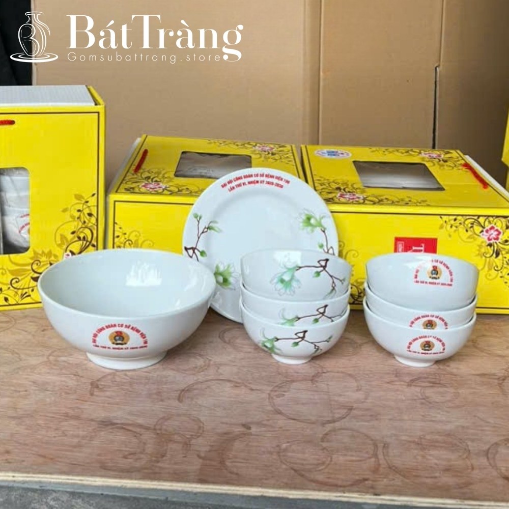Bộ bát đĩa quà tặng in logo
