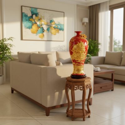 Bình Mai Thuận Buồm Xuôi Gió 42cm đặt trên một ...