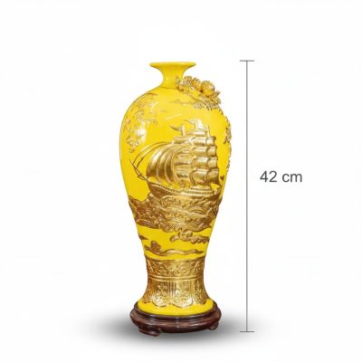 Kích thước Mai bình Thuận Buồm Xuôi Gió dát vàng màu vàng ST-MB05