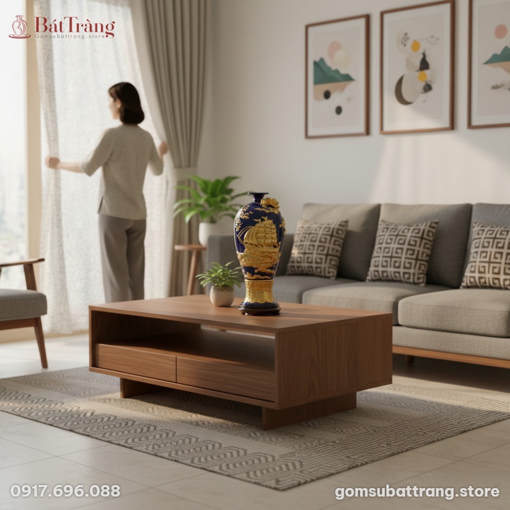 Cận cảnh tinh xảo chiếc Mai bình Thuận Buồm Xuô...