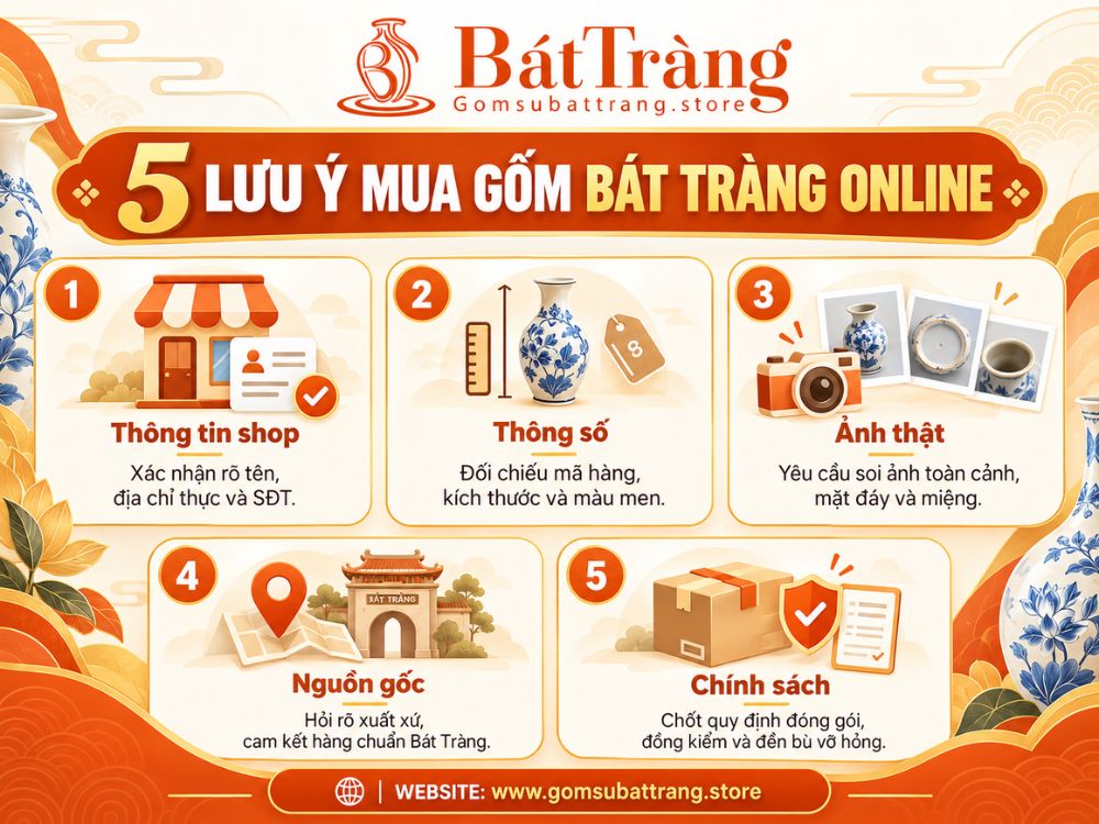 5 lưu ý khi mua gốm Bát Tràng online