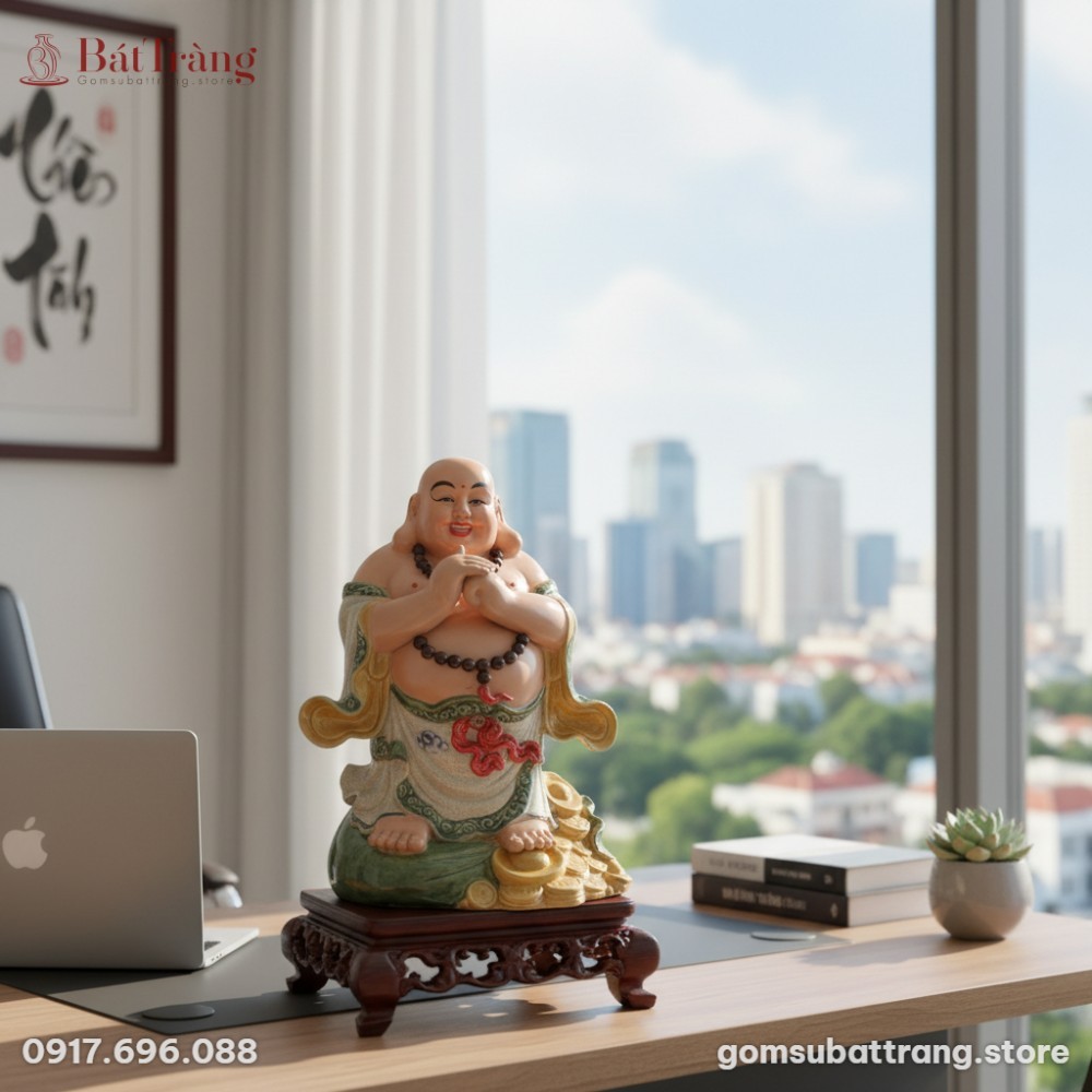 Tượng Phật Di Lặc Bát Tràng đứng dáng chúc phúc...