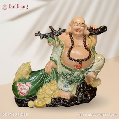 Tượng Phật Di Lặc Đứng Dáng Vác Bao Tiền Bát Tràng ST_TG05