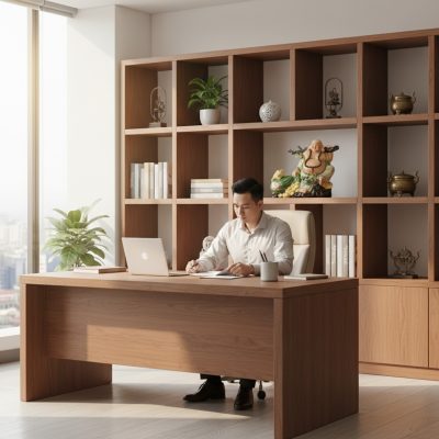 Một tượng Phật Di Lặc Bát Tràng đa sắc đặt tron...