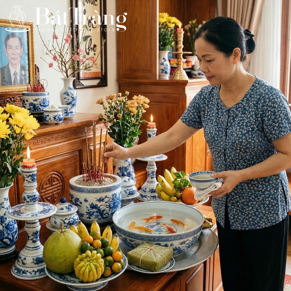 Vệ sinh và bảo quản đồ thờ gốm sứ