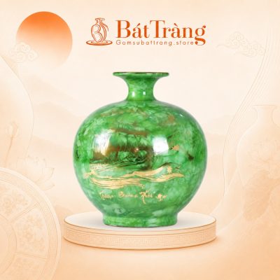 Bình hút lộc Thuận Buồm Xuôi Gió vân đá xanh lá ST-HL02