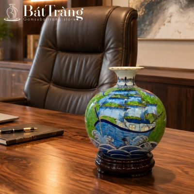 Bình Hút Lộc Thuận Buồm Xuôi Gió & Cây Tùng Vẽ Vàng ST-HL03 - Chi tiết 3