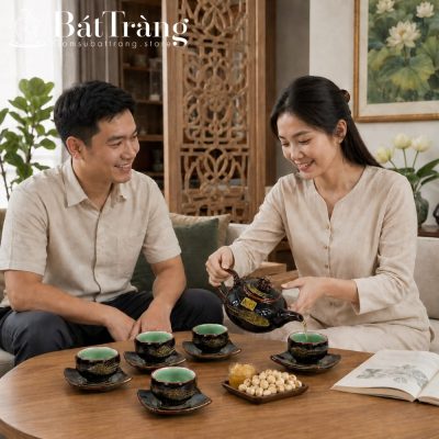 Bộ Ấm Trà Men Hỏa Biến Cá Koi Lòng Chén Nghệ Nhân Tô Thanh Sơn ST-AC03 - Chi tiết 1