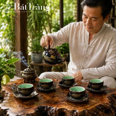 Bộ Ấm Trà Men Hỏa Biến Cá Koi Lòng Chén Nghệ Nhân Tô Thanh Sơn ST-AC03 - Chi tiết 3