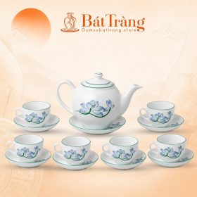 Bộ Trà Sứ Trắng Vẽ Sen Xanh Chỉ Xanh Bát Tràng ST-AC02 - Ảnh đại diện
