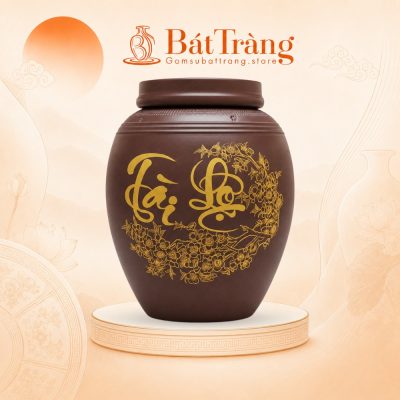 Chum Ngâm Rượu Bát Tràng Họa Tiết Tài Lộc Hoa Mai ST-CR01