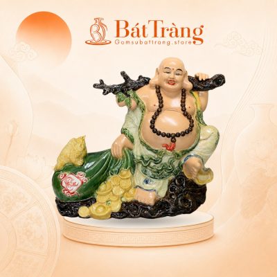Tượng Phật Di Lặc Đứng Dáng Vác Bao Tiền Bát Tràng ST_TG05