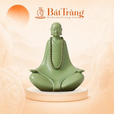 Tượng Phật Thiền Định Men Ngọc An Lạc Bát Tràng ST-TG03