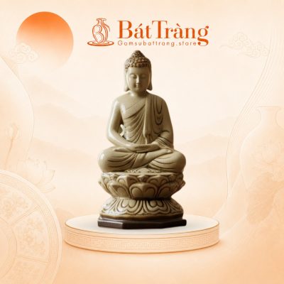 Tượng Phật Thích Ca Thiền Định Men Rạn Bát Tràng ST-TG02