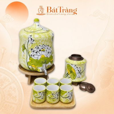 Bộ Bình Nước Dáng Đu Đủ Họa Tiết Sen Xanh Thanh Khiết ST-BBN08 - Ảnh đại diện