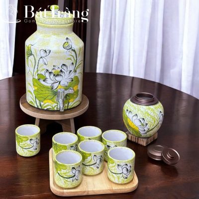 Bộ Bình Nước Gốm Sứ Bát Tràng Họa Tiết Sen Hạ Thanh Bình ST-BBN06 - Chi tiết 4