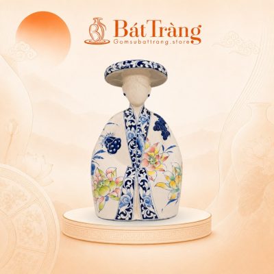 Tượng Cô Gái Việt Bát Tràng Dáng Áo Dài Cổ Phục Nhật Bình Hoa Sen ST-TG10 - Ảnh đại diện