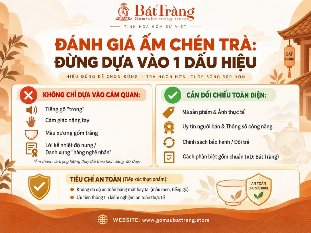 Các tiêu chí đánh giá bộ ấm chén Bát Tràng chất lượng