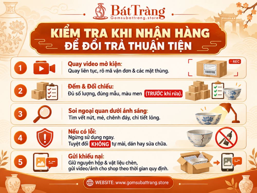 Các bước kiểm tra khi nhận hàng để đổi trả thuận tiện