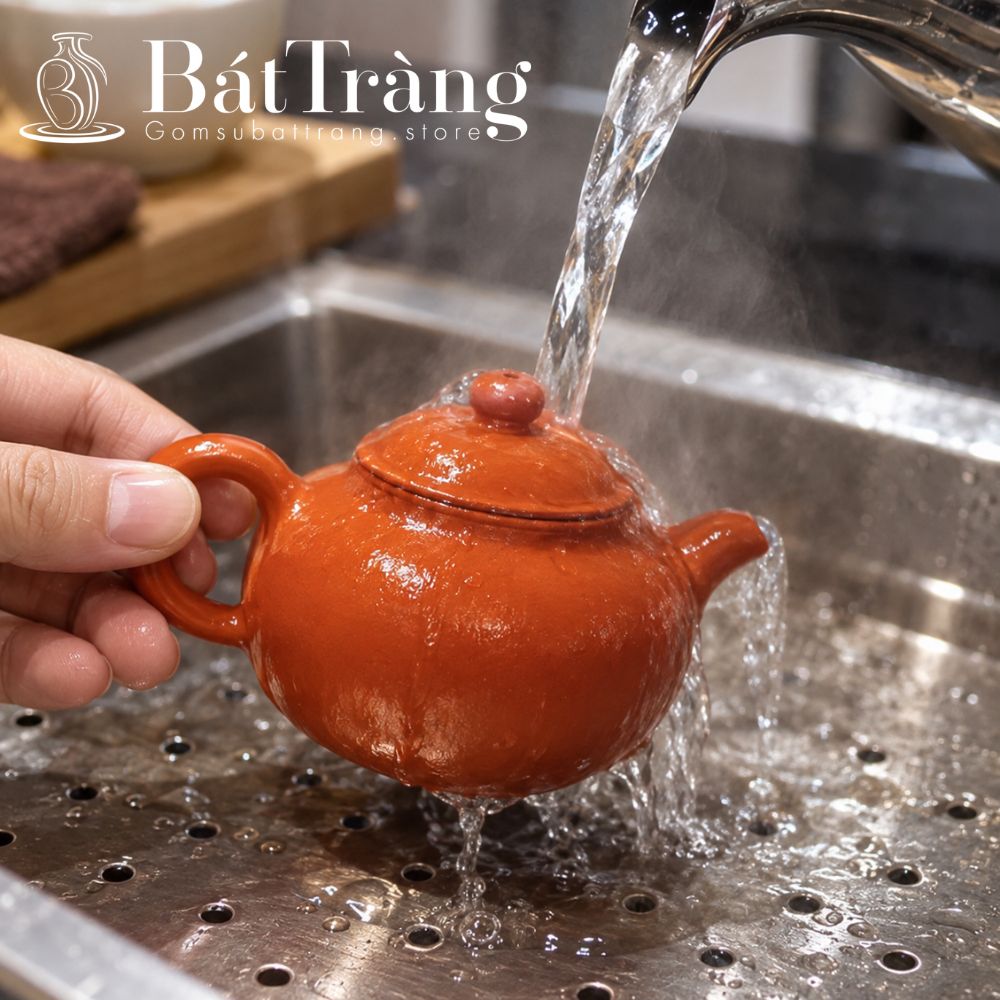 Vệ sinh ấm chén Bát Tràng